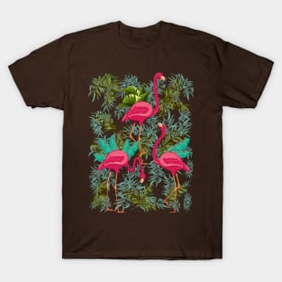 Pink Flamingos Exotic Birds T-Shirt